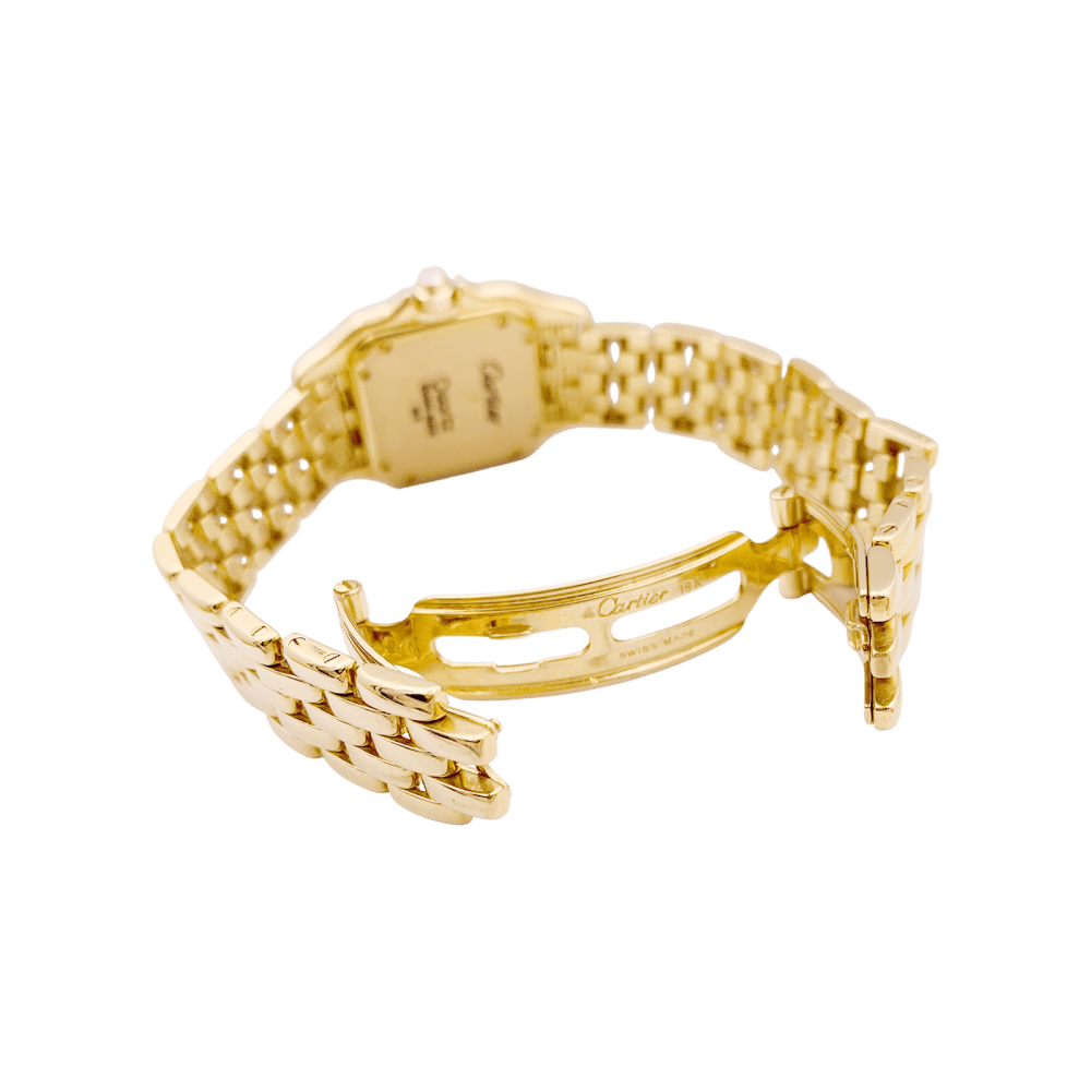 Montre Femme CARTIER Panthère, or jaune, diamants.