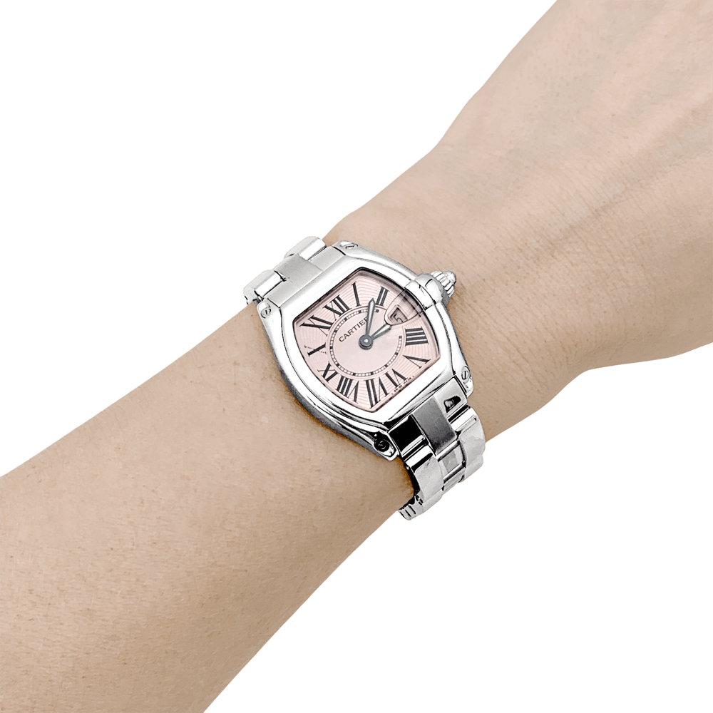 Montre Cartier, "Roadster", acier.