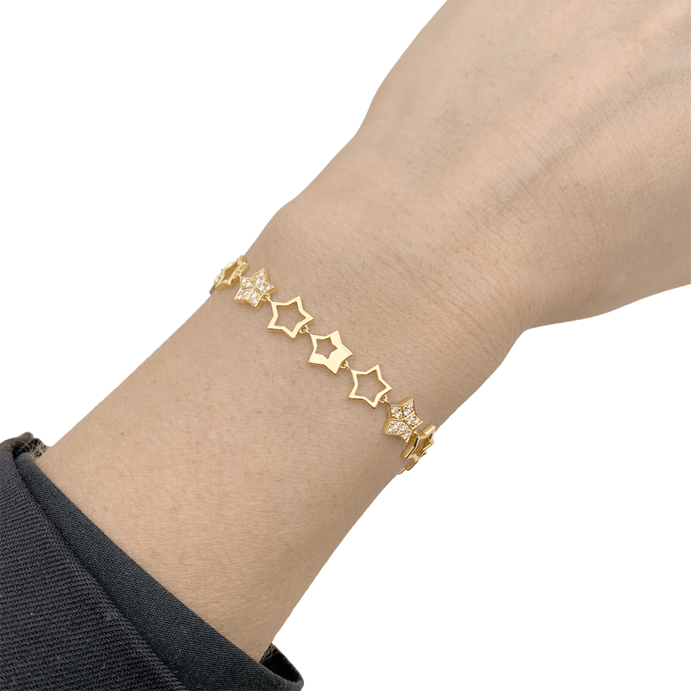 Bracelet Fred, "Star", or jaune et diamants.