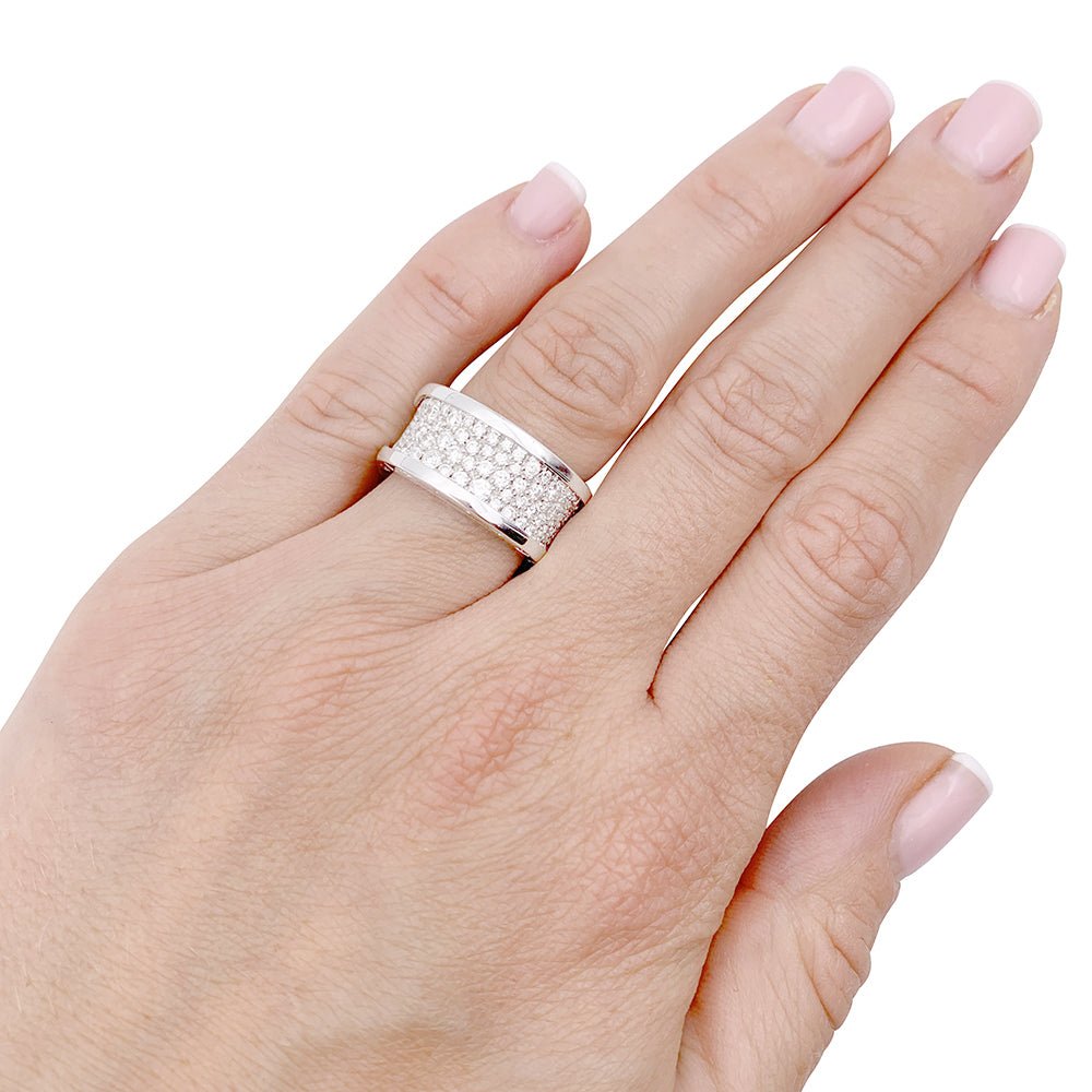 Bague Bulgari, "B.Zero1", or blanc et pavé diamants. - Maison Eloe