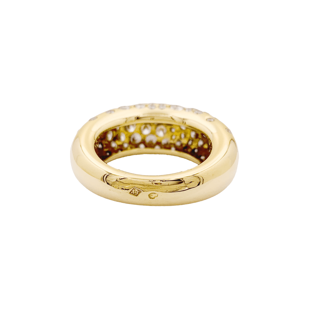 Bague Chaumet, "Grains de Caviar", or jaune et diamants.