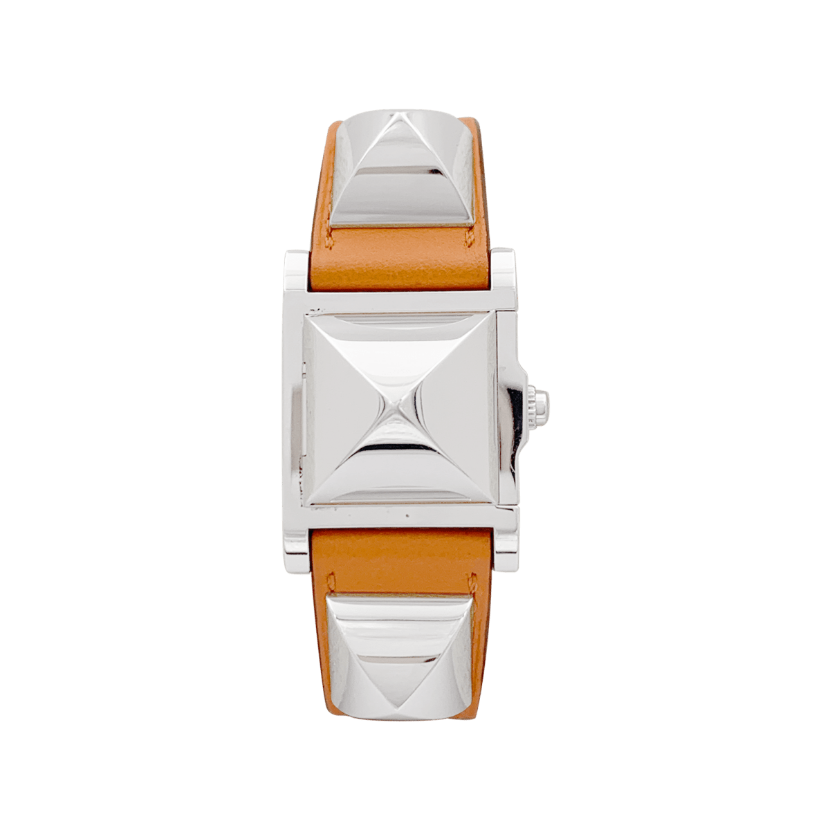 Montre Hermès "Médor" acier, cuir. - Maison Eloe