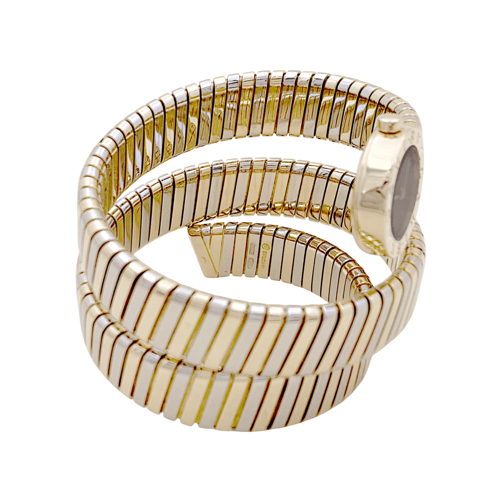 Montre Bulgari, "Tubogas BB 19", deux ors.