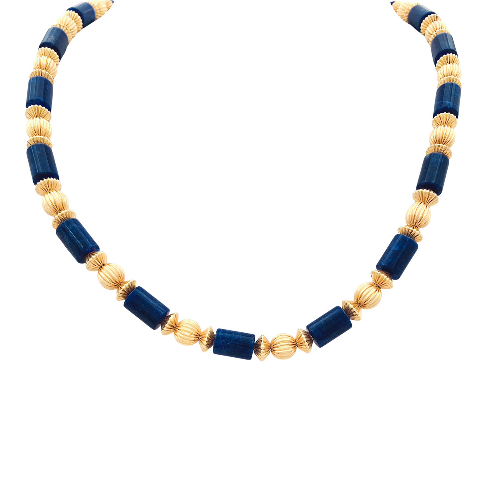 Collier Lalaounis, or jaune, sodalites.