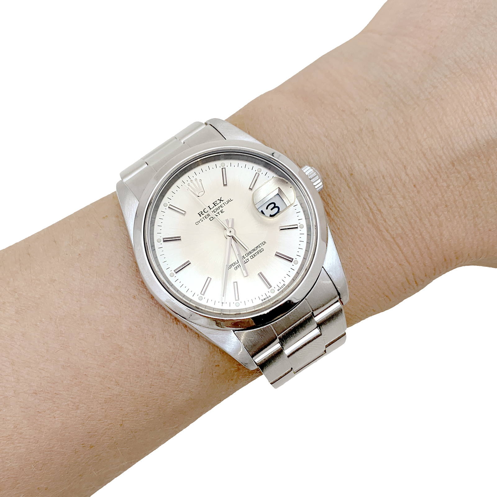 Montre Rolex, "Oyster Perpetual Date", acier.