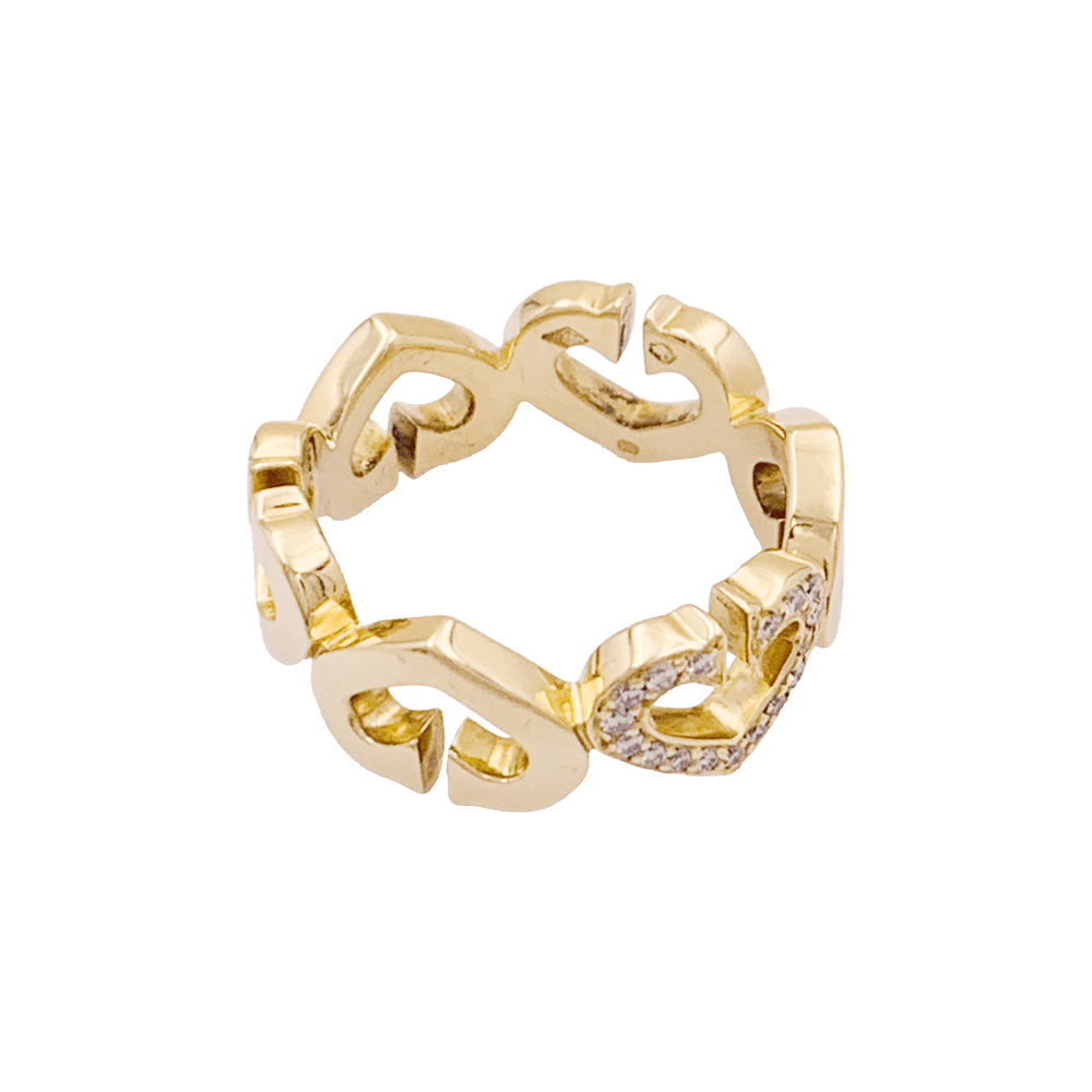 Bague CARTIER,  « Cœurs C », or jaune, diamants.