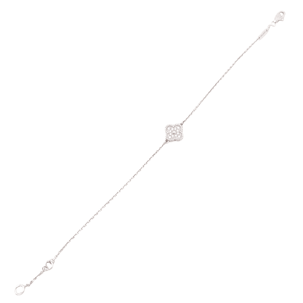 Bracelet Van Cleef & Arpels, "Sweet Alhambra", or blanc, diamants.