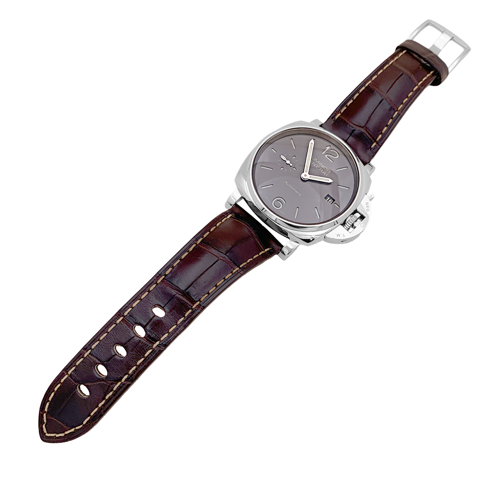 Montre "Panerai Luminor Due", acier, cuir.