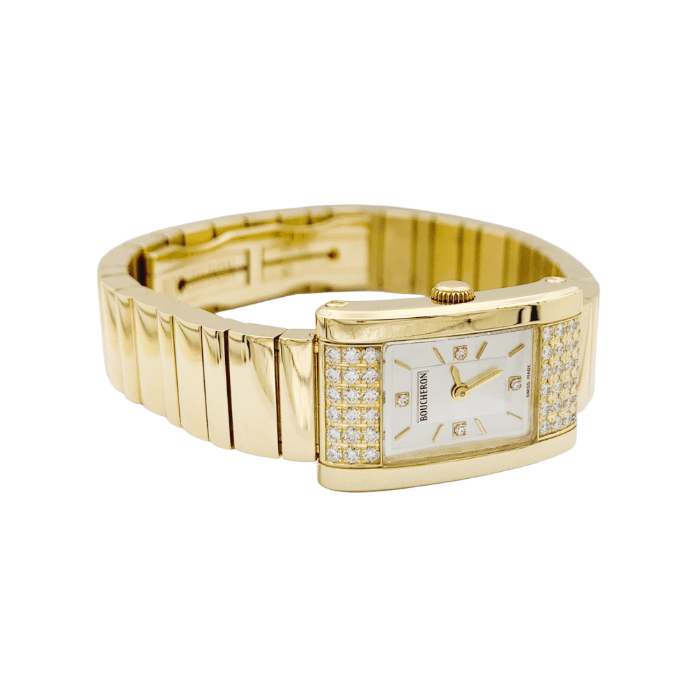 Montre Boucheron « Reflet Icare », or jaune, diamants.