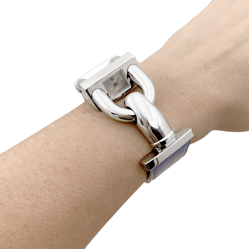 Montre Van Cleef & Arpels, "Cadenas", acier, cuir.