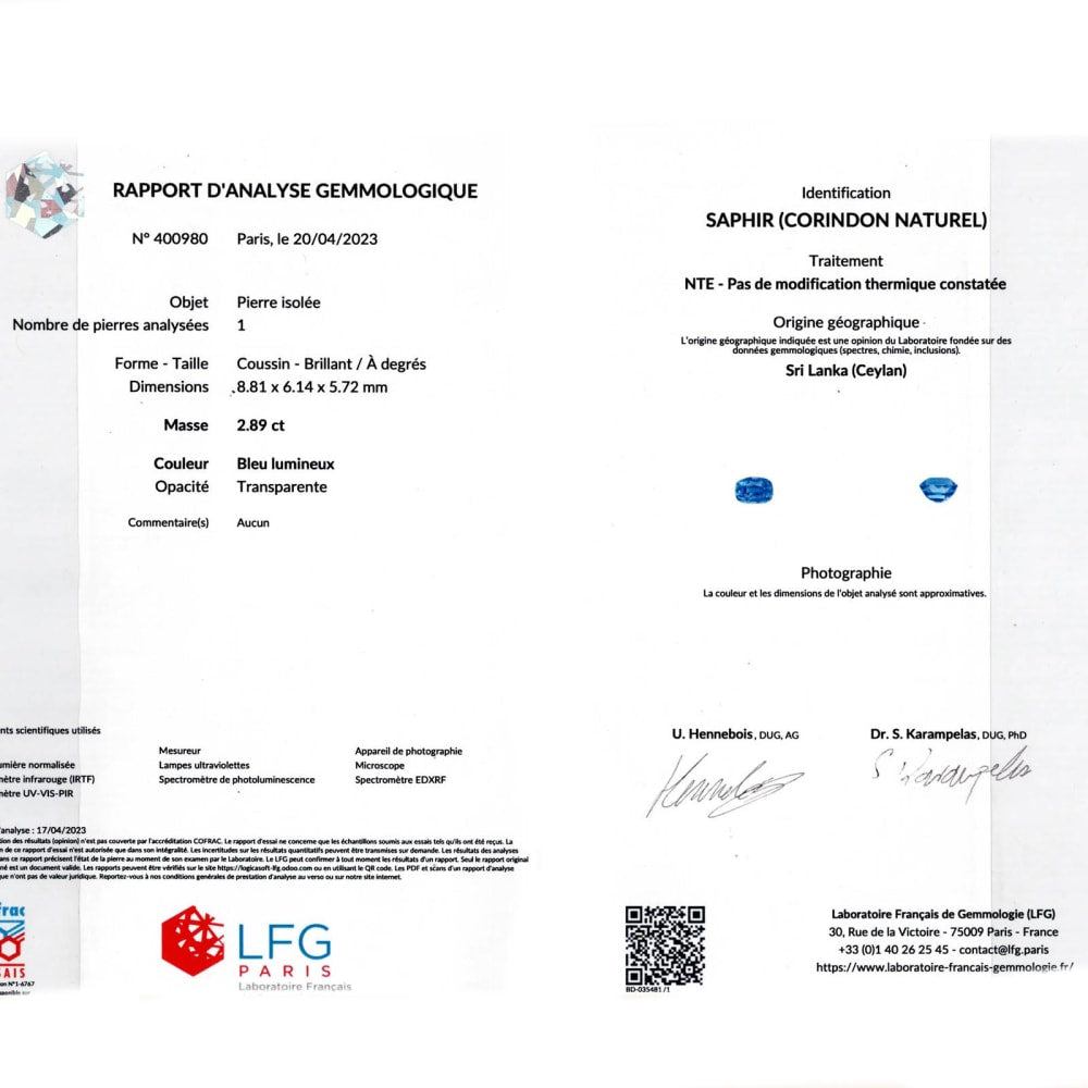 Bague pompadour platine, saphir et diamants.