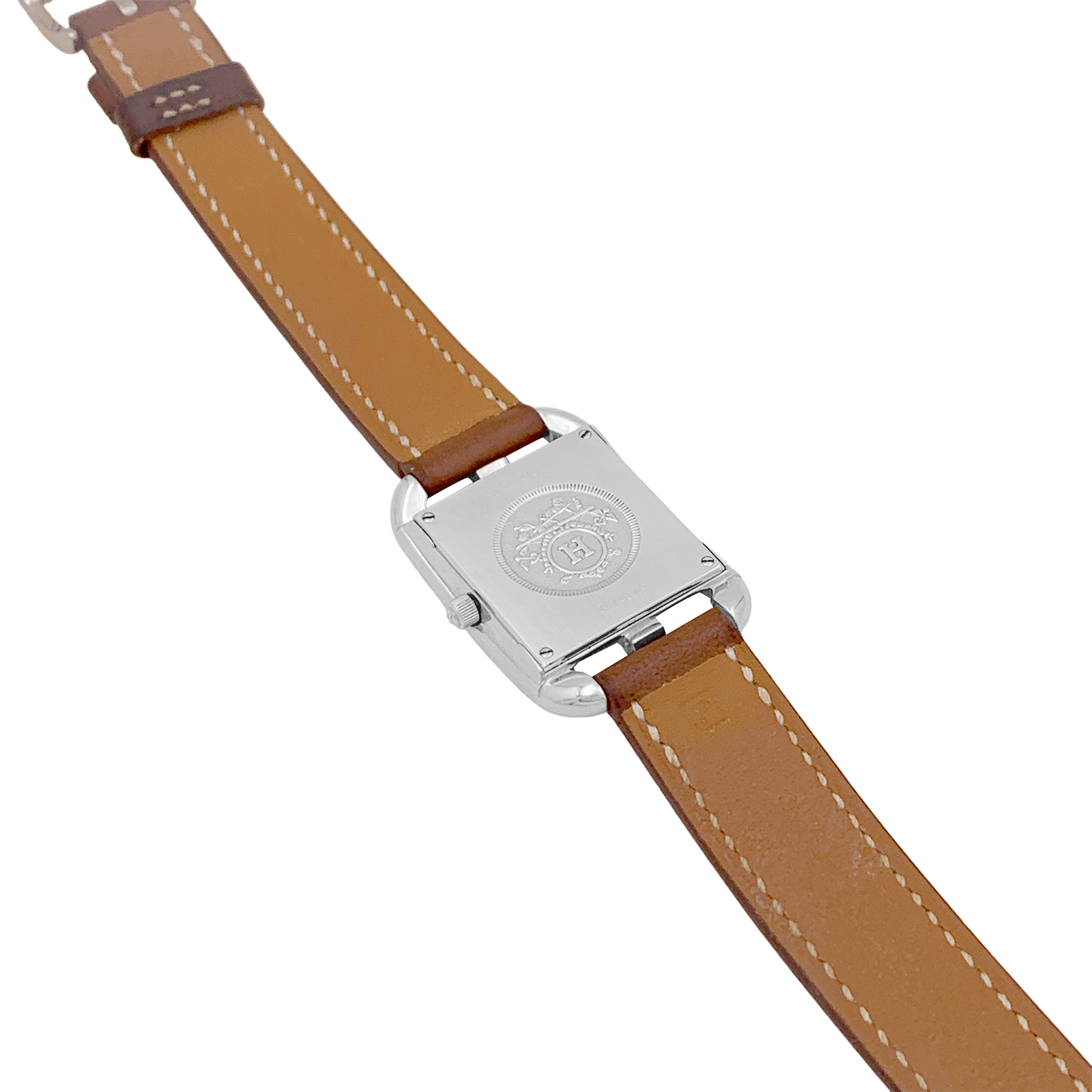 Montre Hermès, "Cape Cod", acier, cuir.