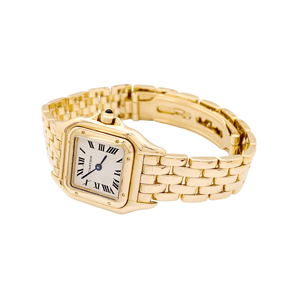 Montre Cartier, "Panthère", or jaune.