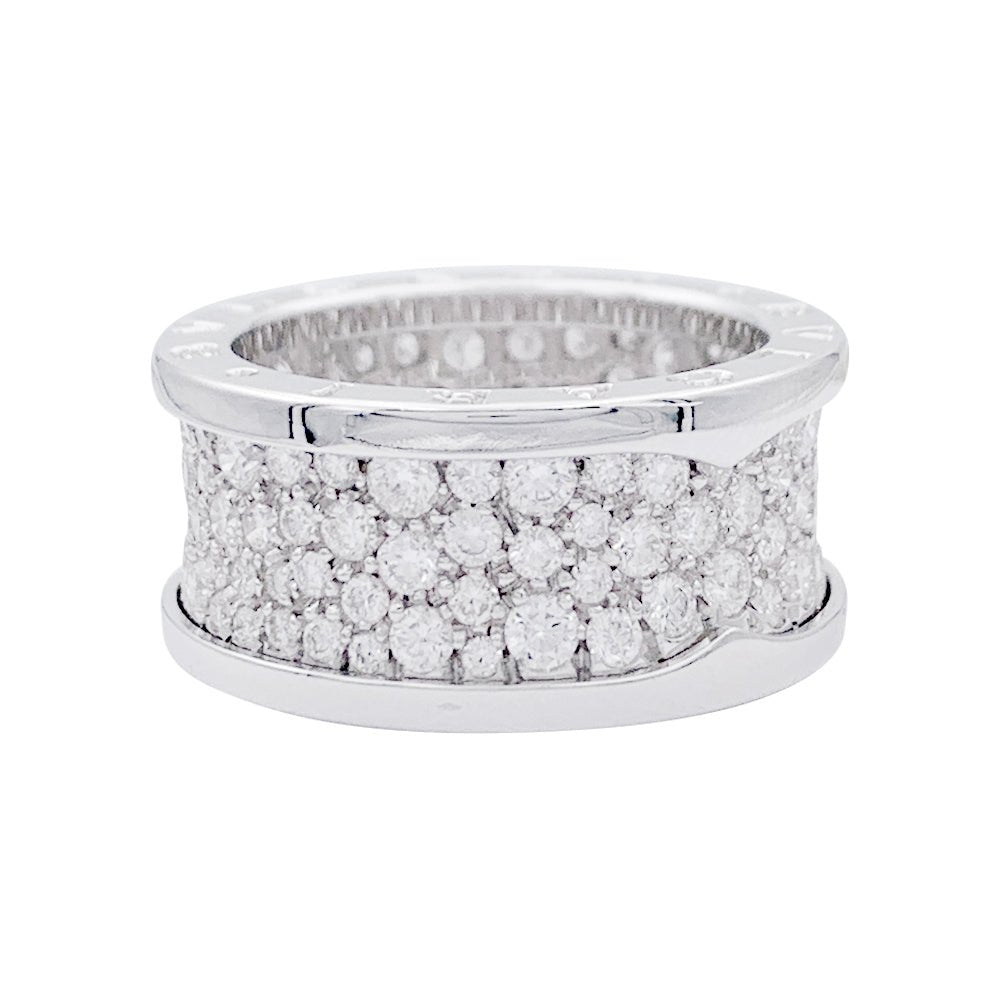 Bague Bulgari, "B.Zero1", or blanc et pavé diamants. - Maison Eloe