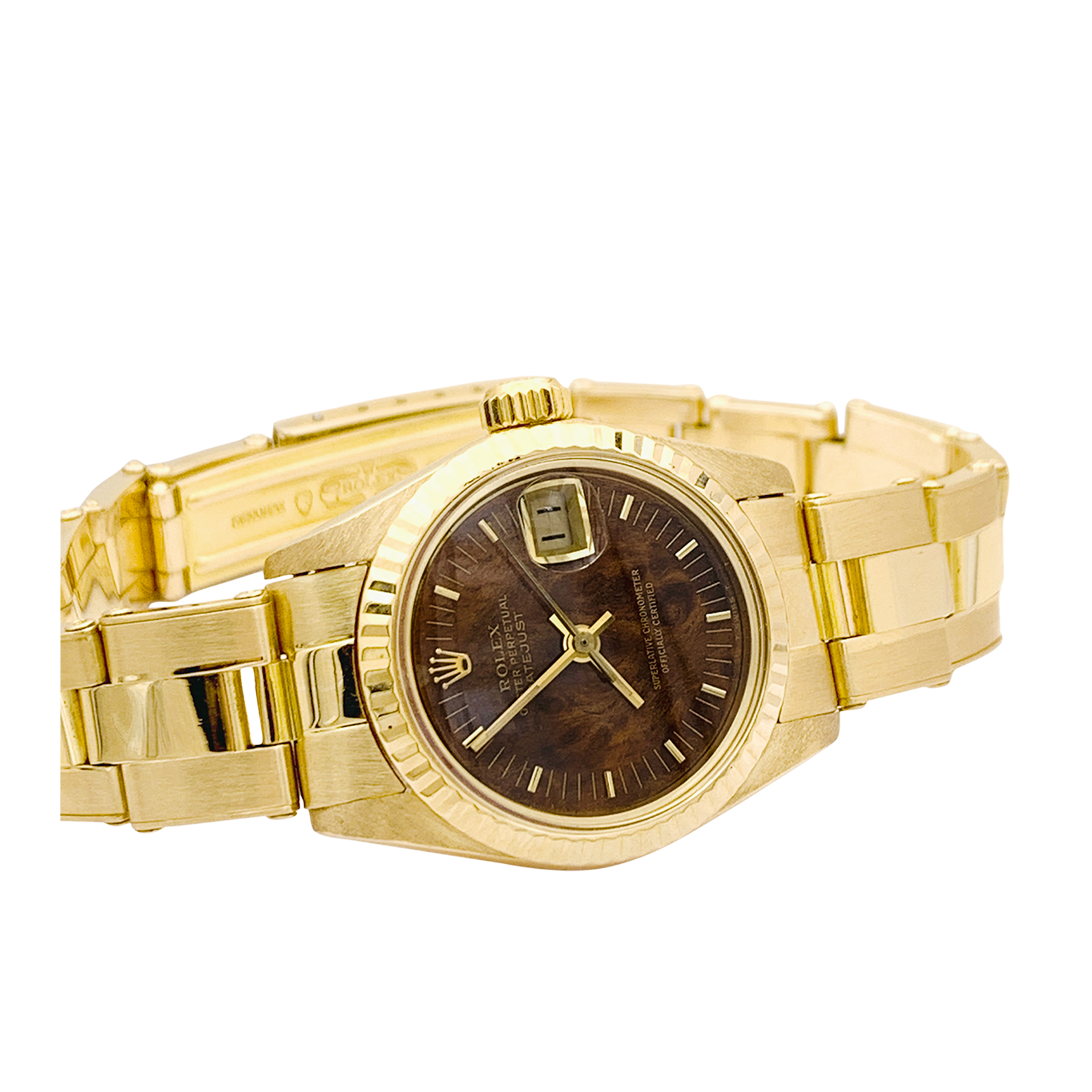 Montre Femme Rolex, "Oyster Perpetual Datejust", or jaune.