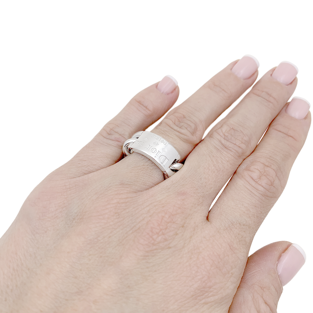 Dior ring, "Gourmette", white gold.