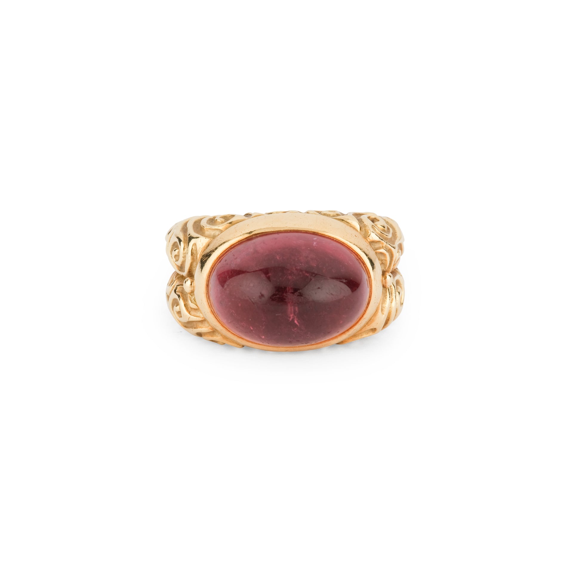 An Elisabeth Gage ring in yellow gold and tourmaline