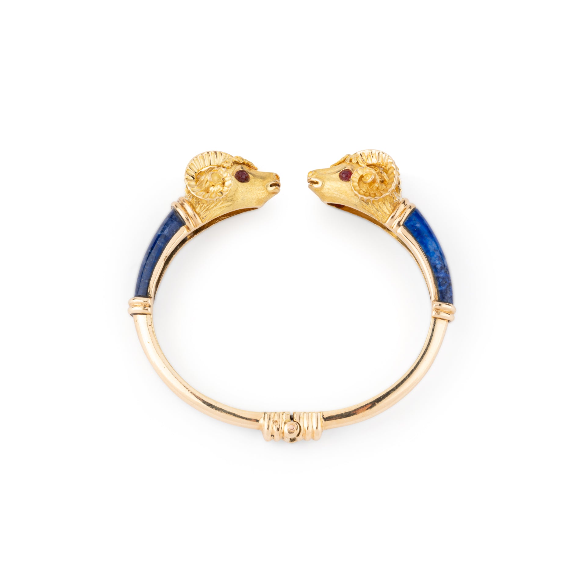 Bellin, Ram Head Bracelet, Gold, Diamonds, Lapis, Ruby