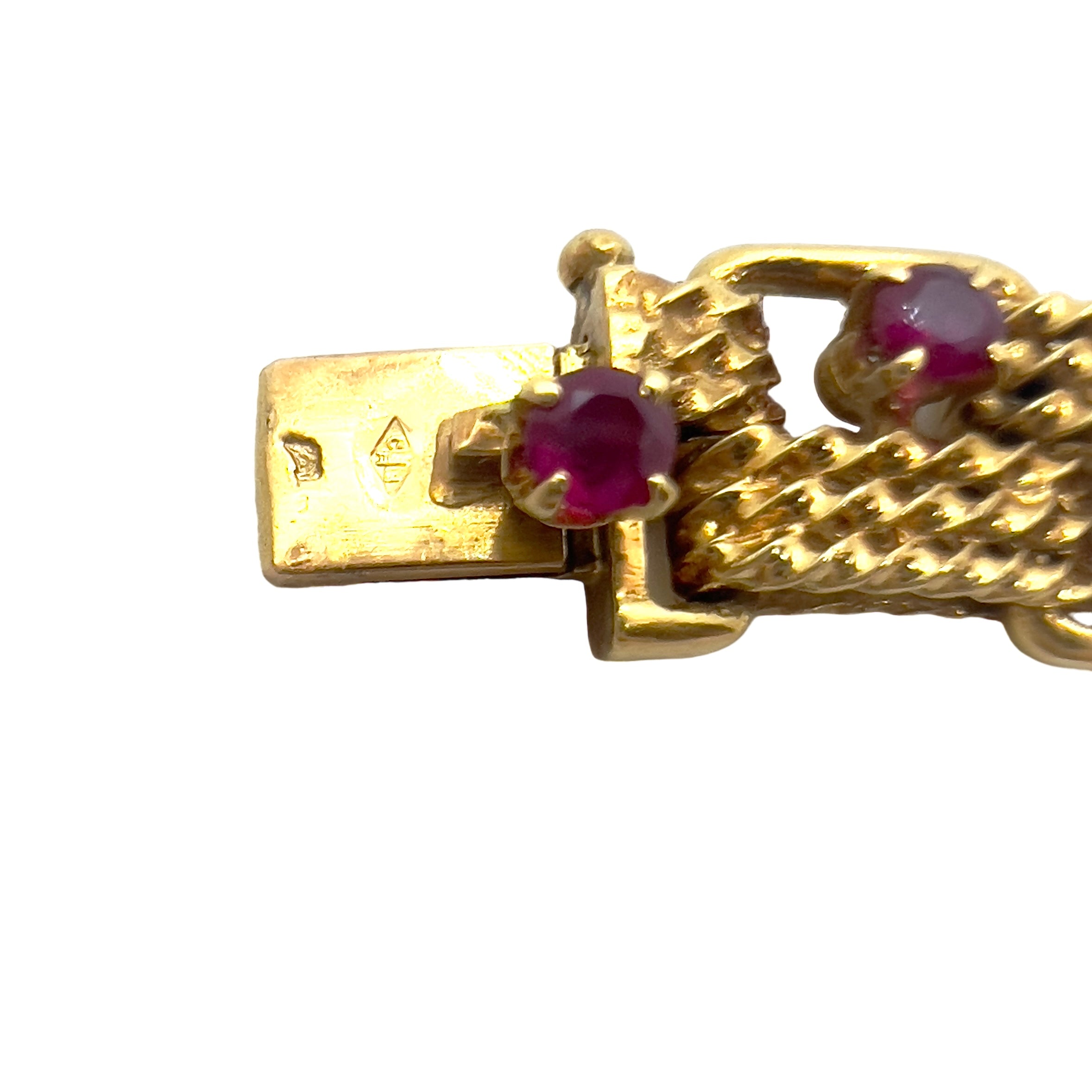 Boucheron, bracelet vintage en or jaune 18K orné de rubis