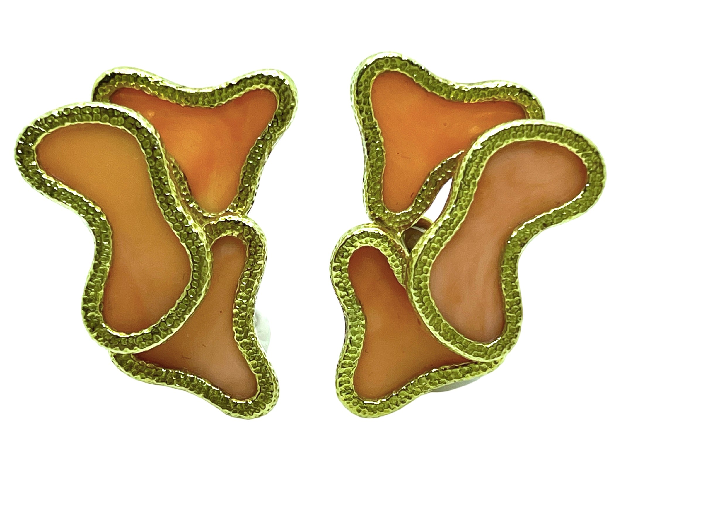 Fred, vintage gold and coral earrings