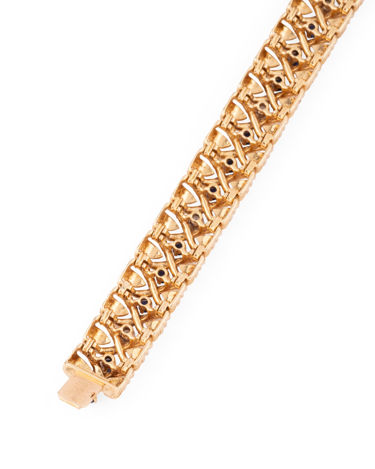 Van Cleef &amp; Arpels "X" Ribbon Bracelet in yellow gold, sapphires and diamonds