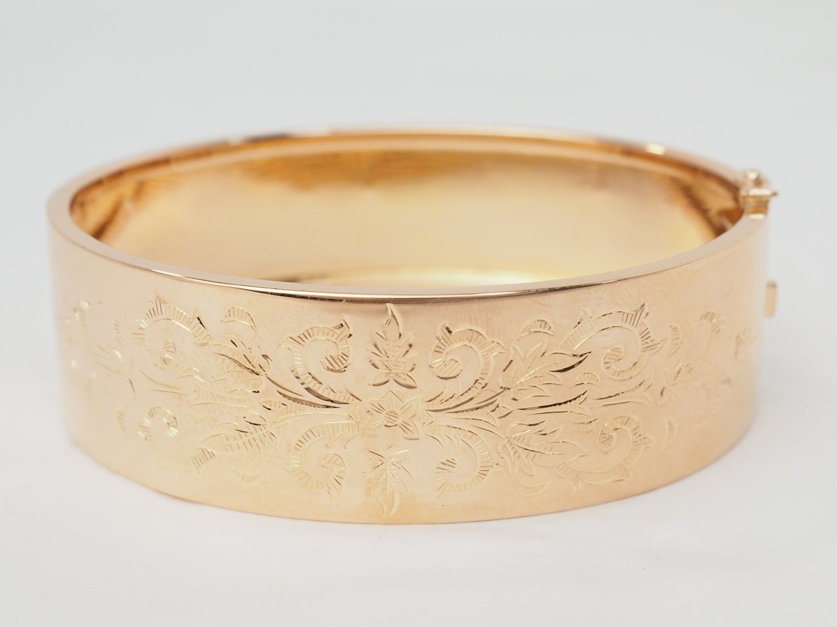 Bracelet ancien à décor floral en or rose - Maison Eloe