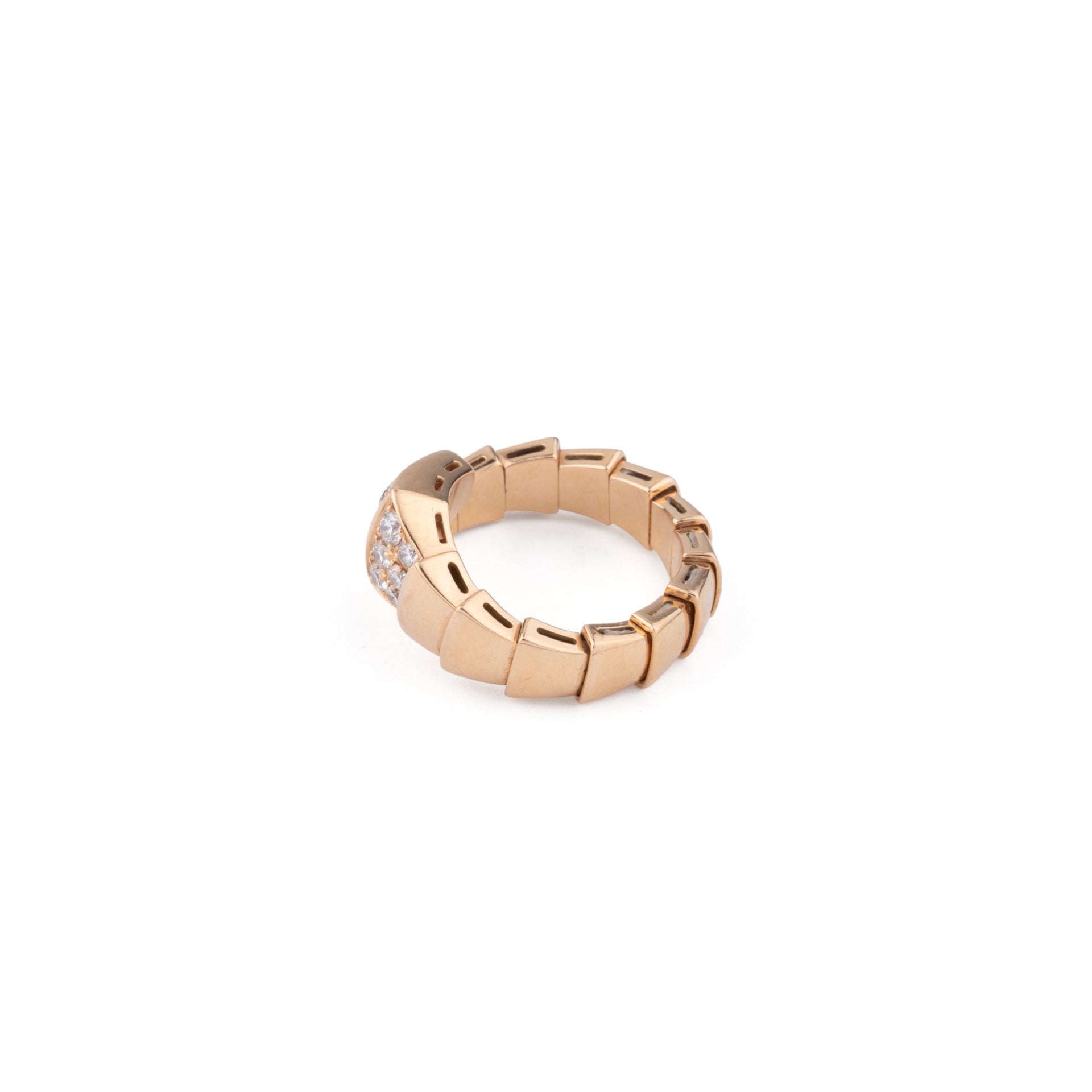 Bulgari, Serpenti ring, pink gold and diamonds