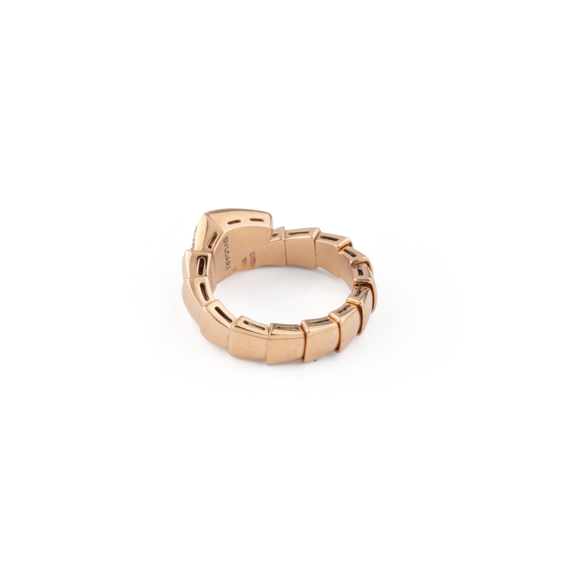 Bulgari, Serpenti ring, pink gold and diamonds