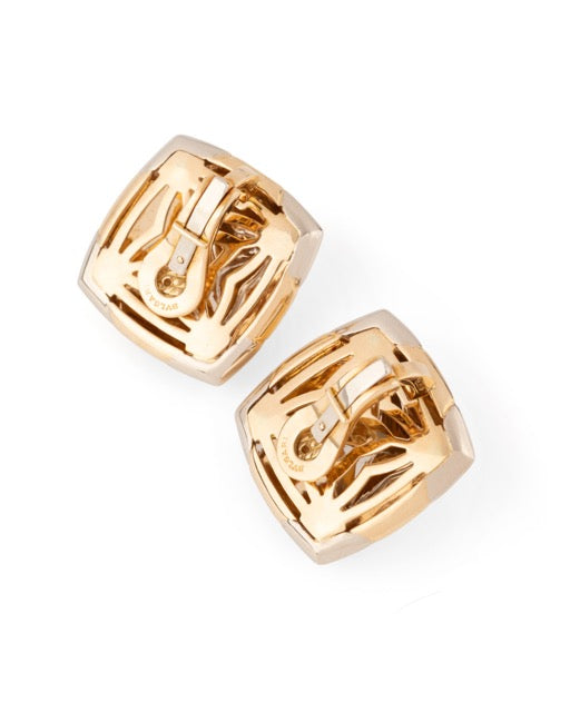Bulgari yellow and white gold clip-on earrings