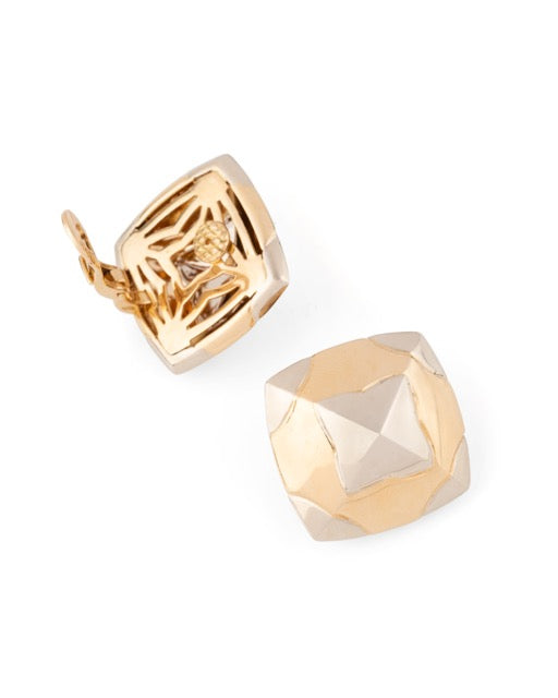 Bulgari yellow and white gold clip-on earrings