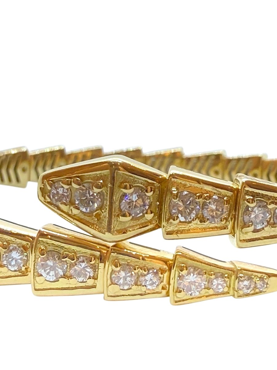 Bulgari, bracelet Serpenti Viper or jaune et diamants - Maison Eloe
