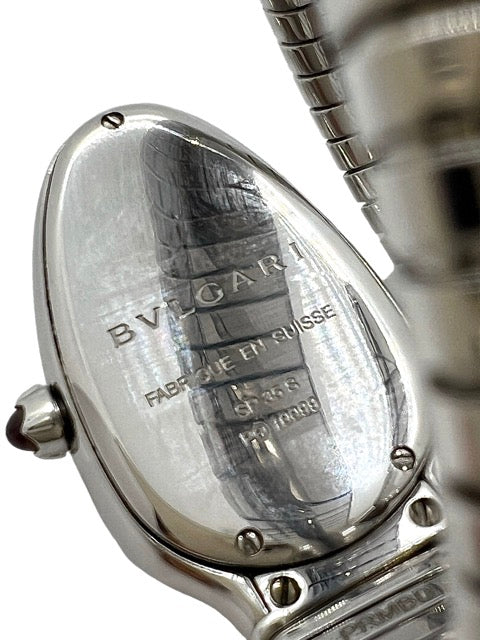 Bulgari, Serpenti Tubogas two-turn watch, Steel and Diamonds, ref 101827