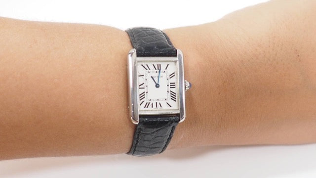 A Cartier Tank solo watch in steel
