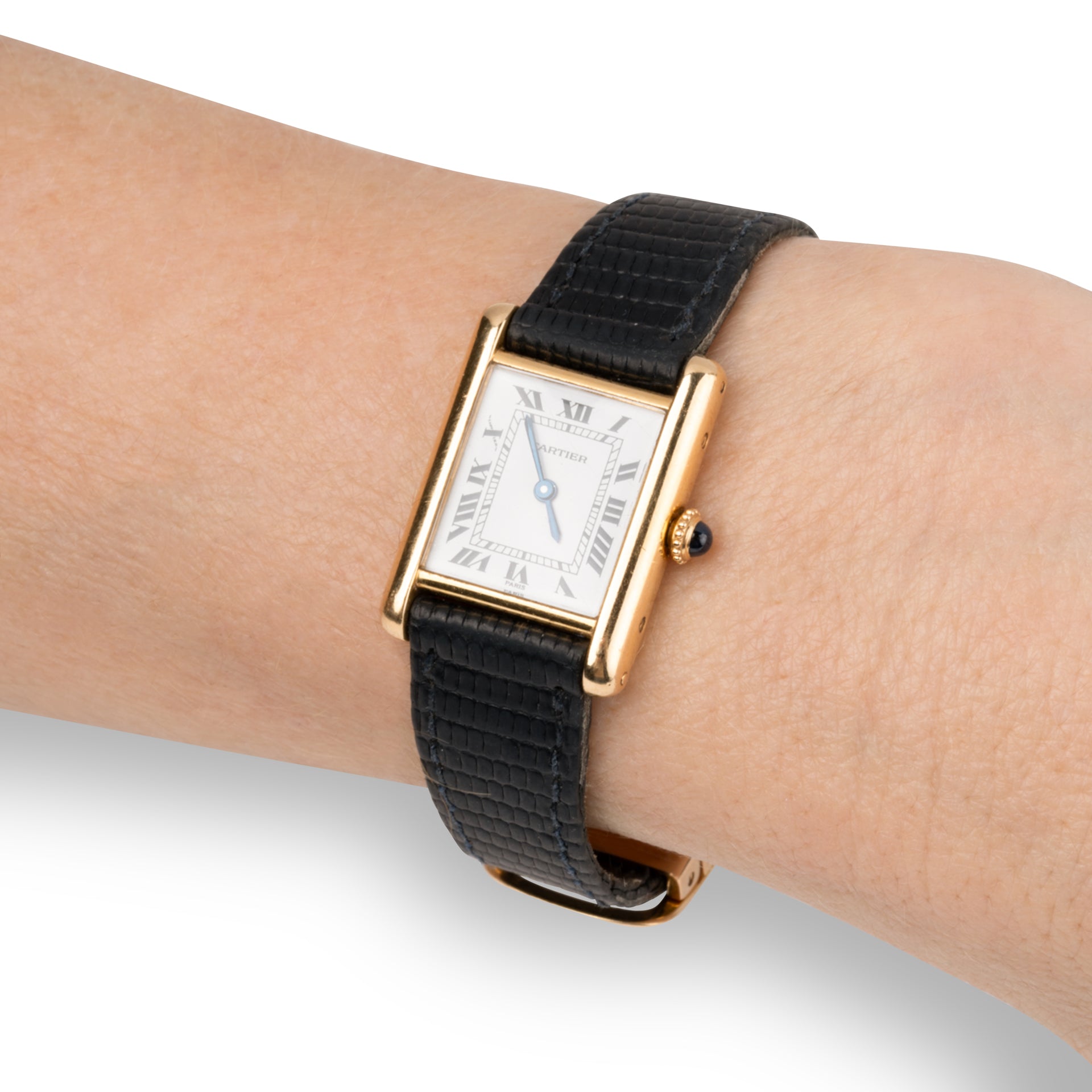 Cartier, Tank Watch Yellow Gold on Leather