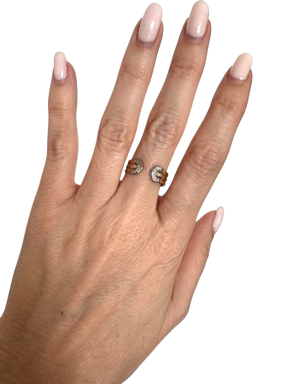 Cartier "Double C" ring in yellow gold, pink gold, white gold and diamonds