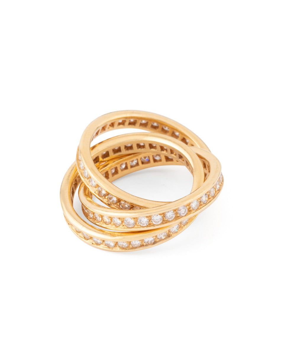 Cartier, Trinity ring in yellow gold with diamonds