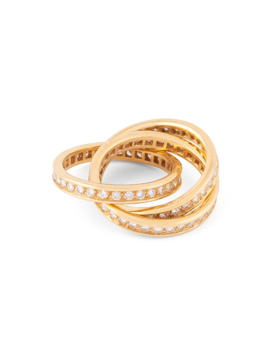 Cartier, Trinity ring in yellow gold with diamonds