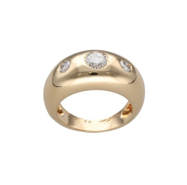 Cartier bague jonc en or jaune et diamants - Maison Eloe