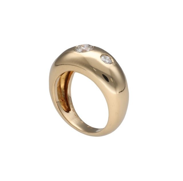 Cartier bague jonc en or jaune et diamants - Maison Eloe