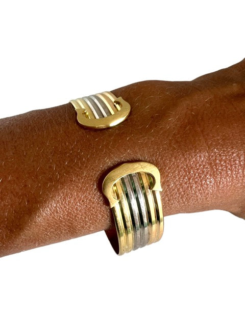 Cartier, Bracelet vintage Double C, 3 couleurs d'Or