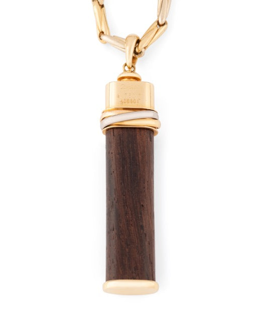 Cartier, 18K two-tone gold necklace and "Touch Wood" pendant, in vintage wood