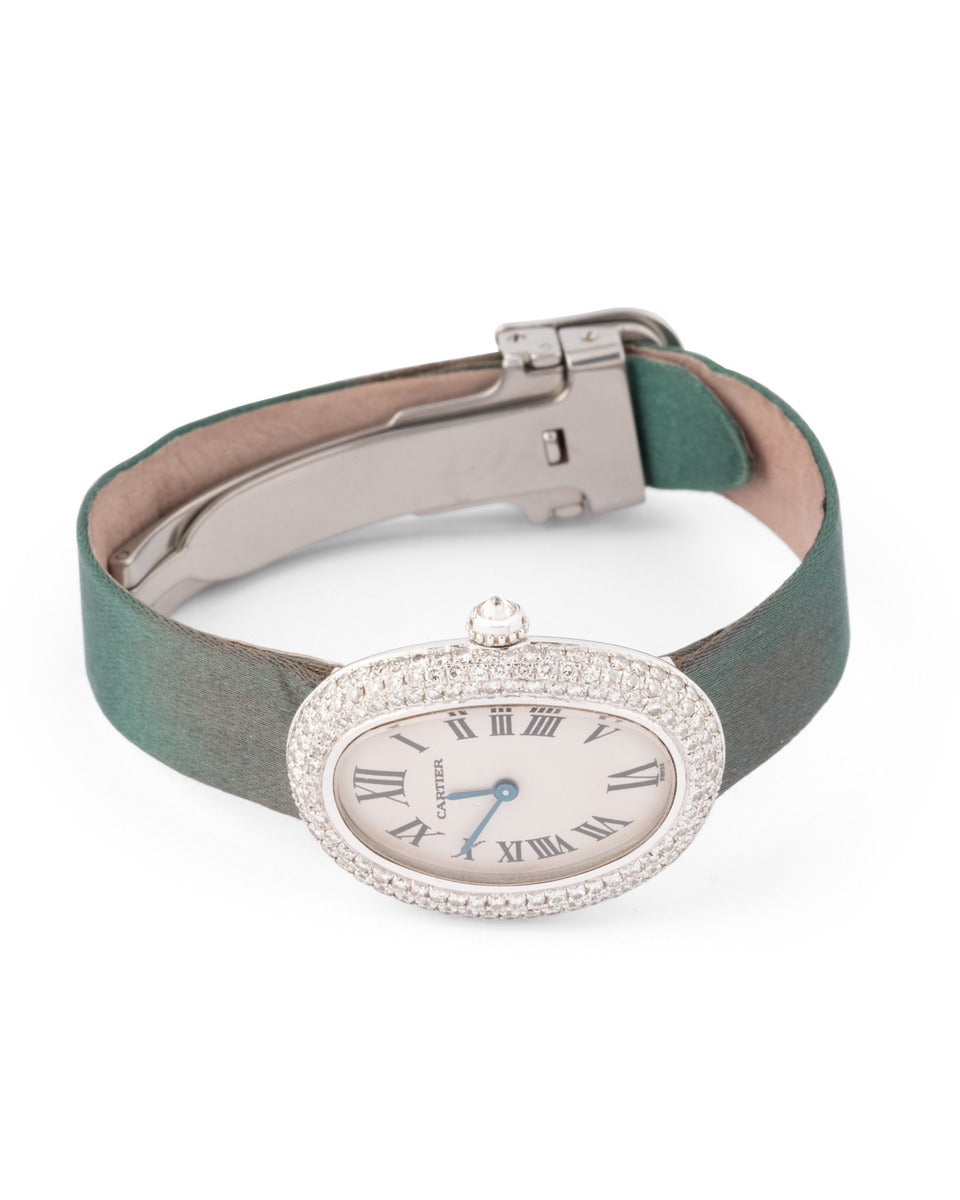 Cartier, Baignoire Watch in White Gold and Diamonds