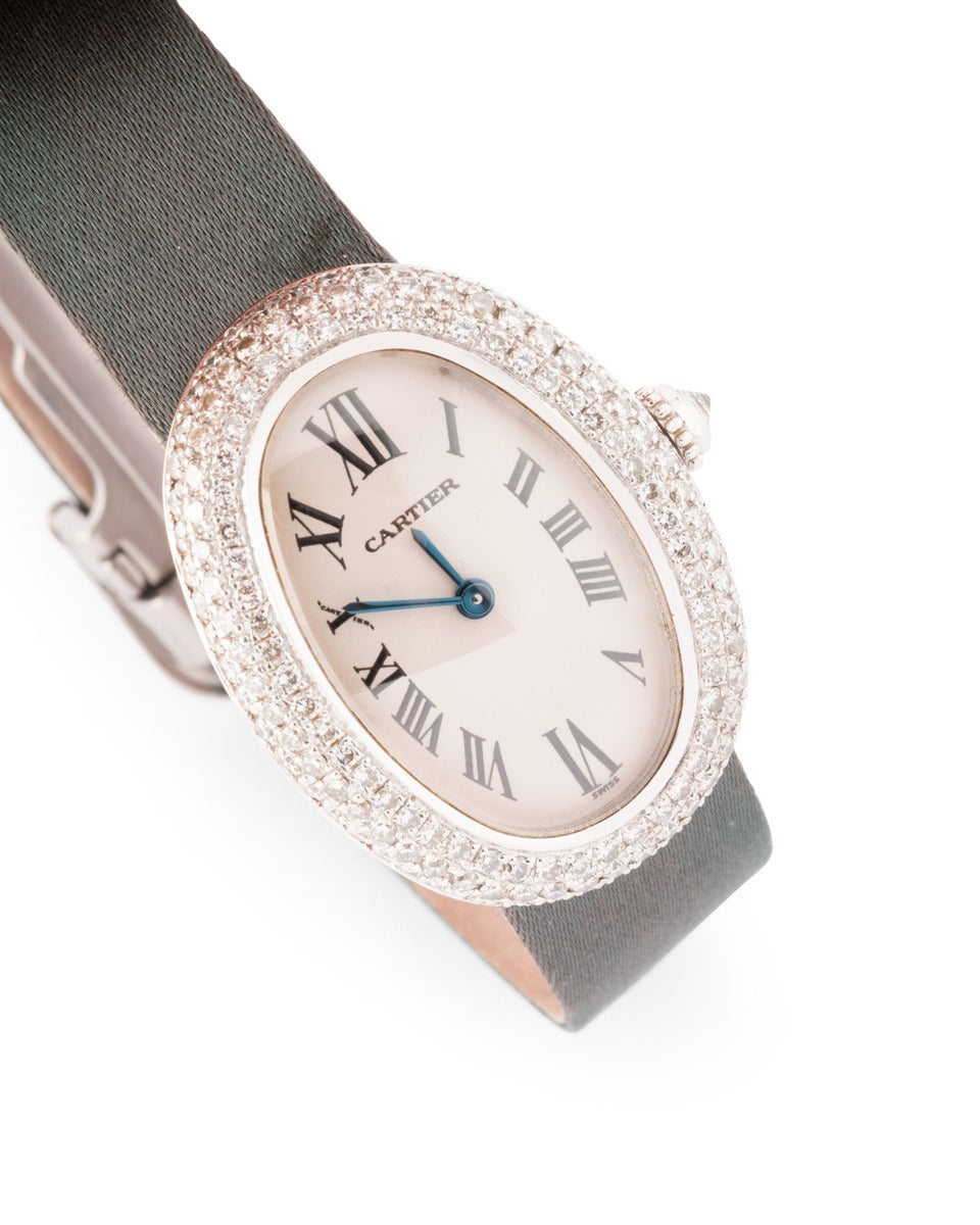 Cartier, Baignoire Watch in White Gold and Diamonds