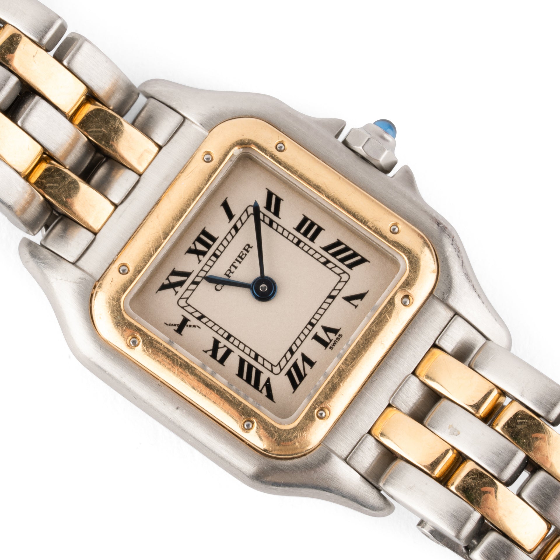 Cartier, Panthère 2-row watch in Gold and Steel, Vintage