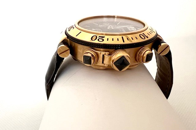 Cartier, Pasha Seatimer Watch Rose Gold on Leather