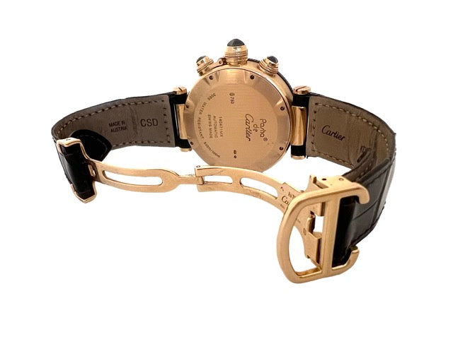 Cartier, Pasha Seatimer Watch Rose Gold on Leather