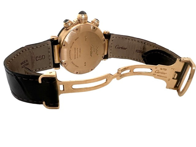 Cartier, Pasha Seatimer Watch Rose Gold on Leather