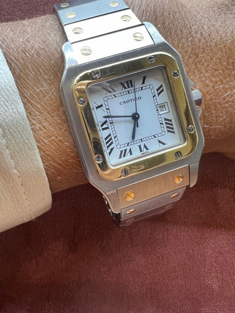 Cartier, Santos watch, steel and gold, medium model
