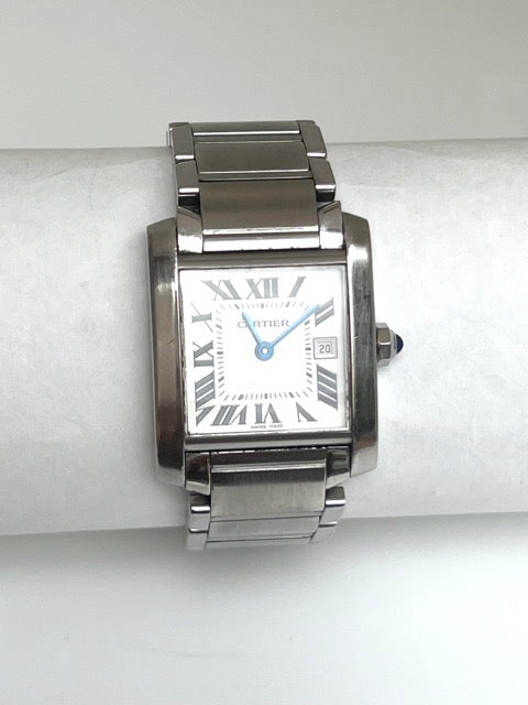 Cartier "Tank Française" watch in steel, quartz
