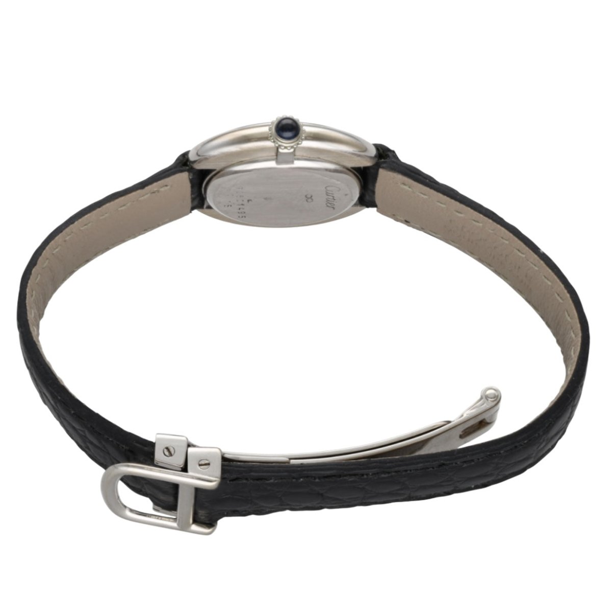 Cartier montre Vendôme Ellipse en or gris 18K mécanique vintage - Maison Eloe